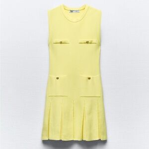 Zara Box Pleat Mini Dress
